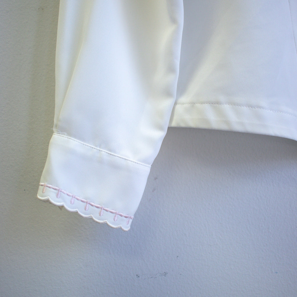 Vintage Christie & Jill Floral Embroidered Silky Button-up Blouse Size 10