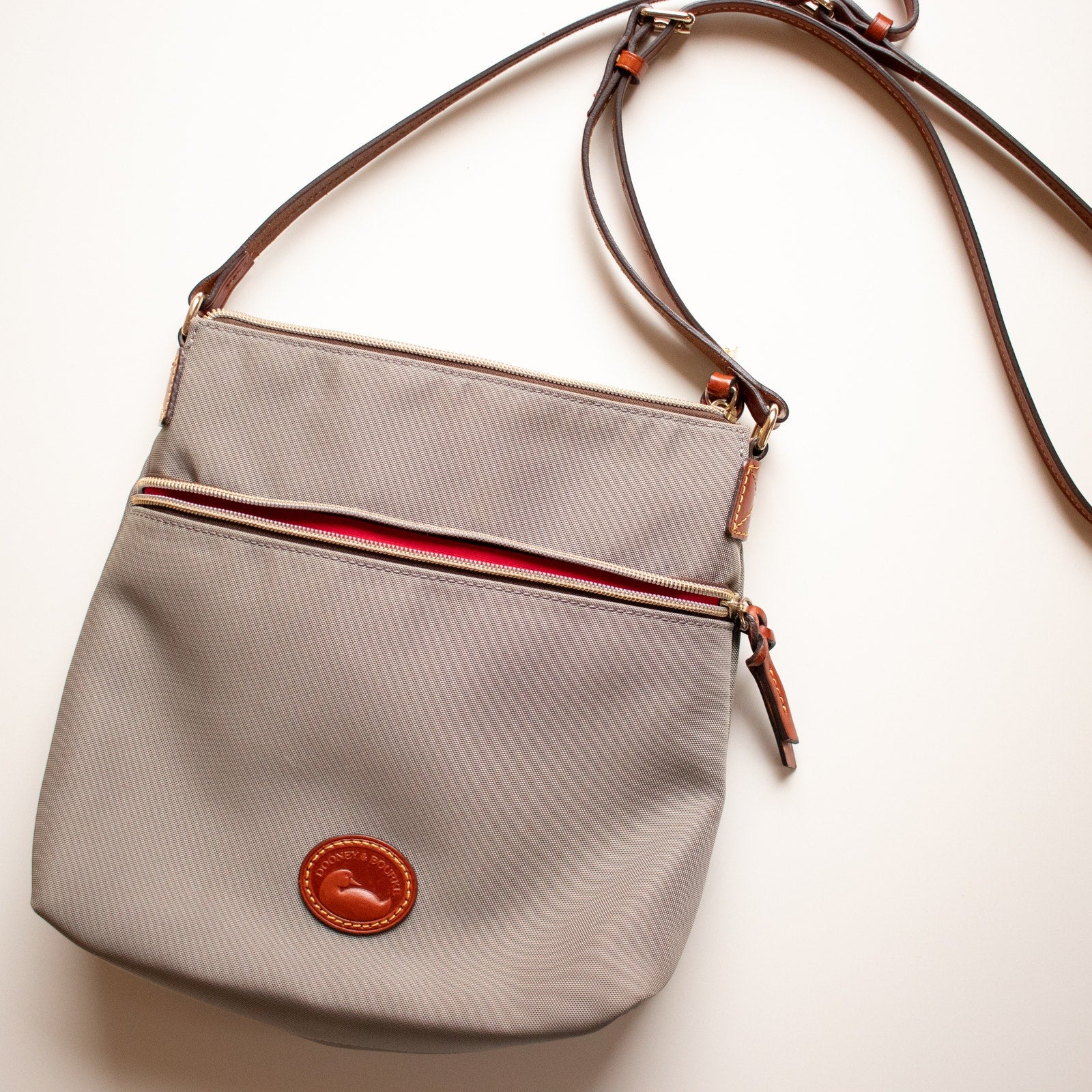 Dooney & Bourke Gray Crossbody bag Red Interior