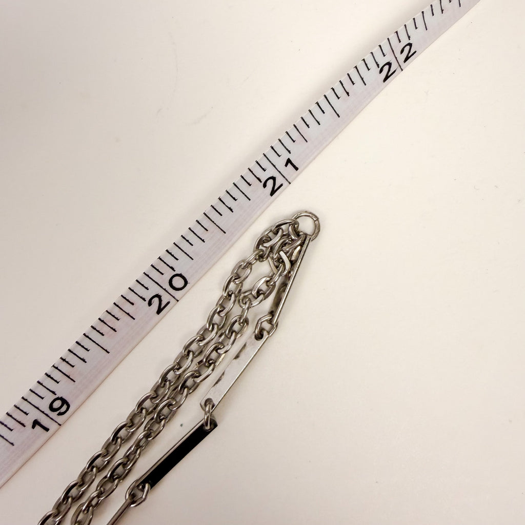 Silvery Multi-Strand Station Necklace