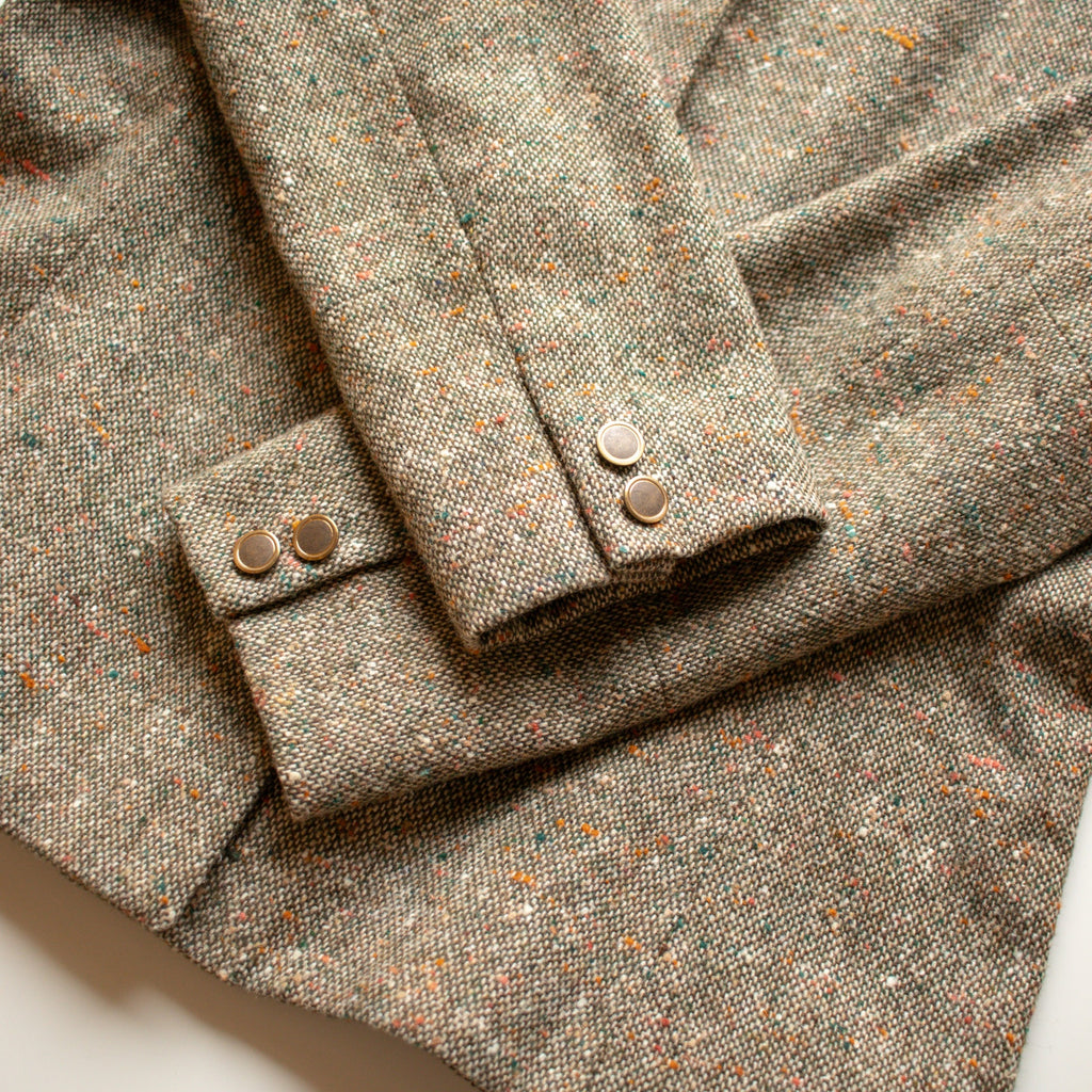 Vintage Green Heather Tweed One Button Blazer Size Medium