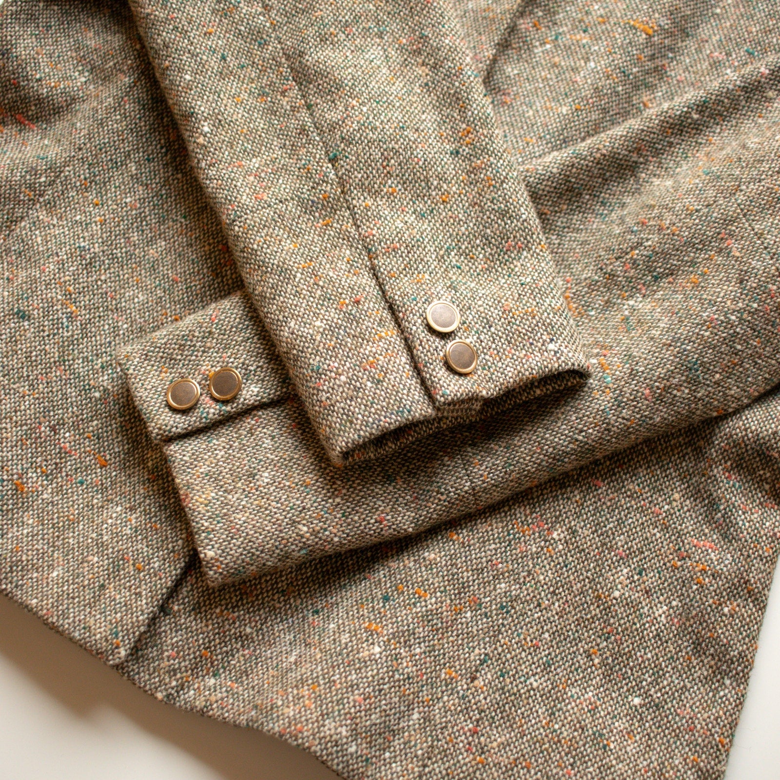 Vintage Green Heather Tweed One Button Blazer Size Medium