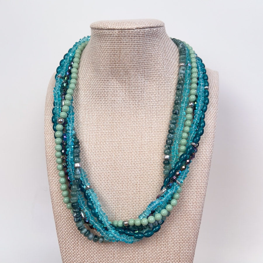 Funky Chunky Multi Layered Rage Against the Beige Beaded Necklace
