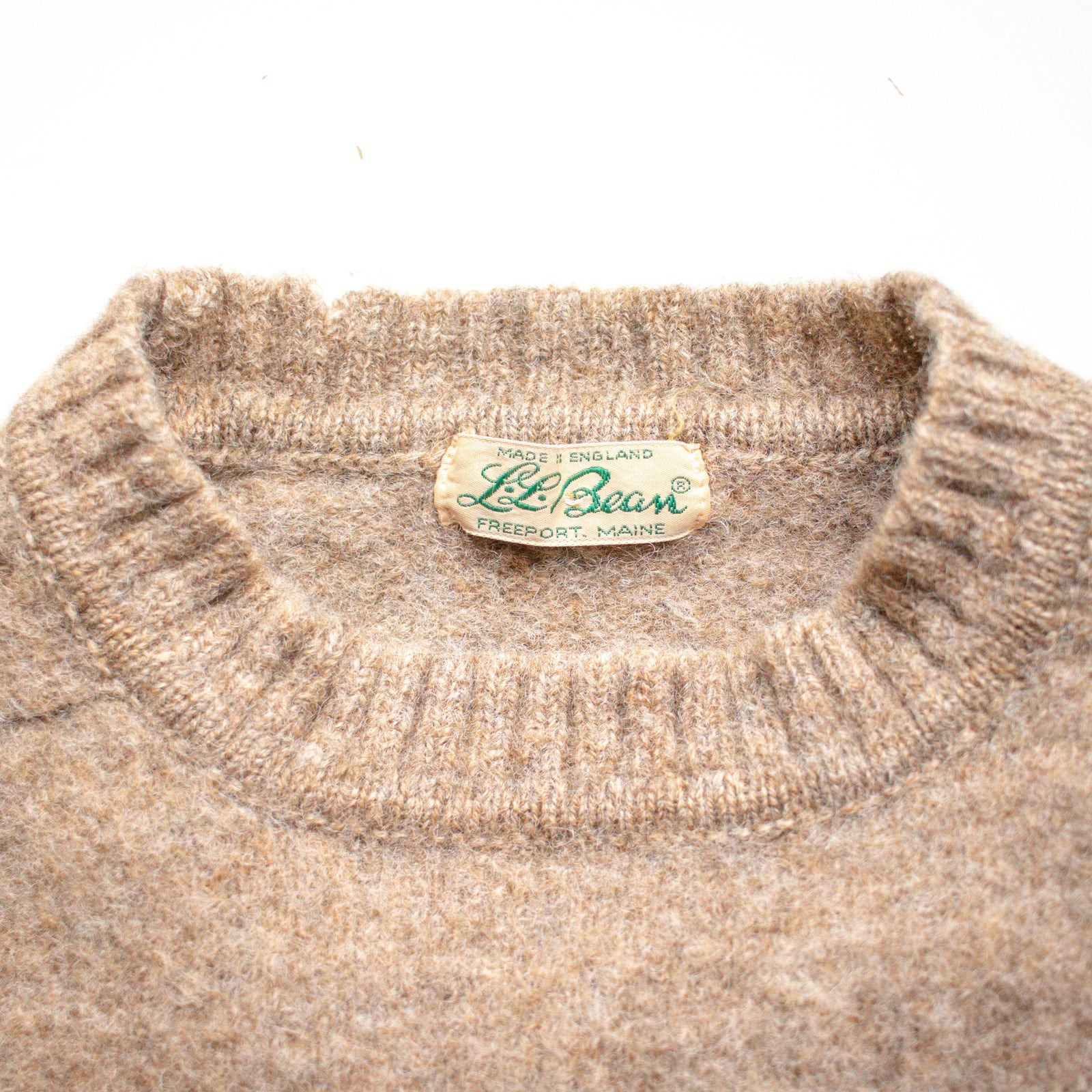 Vintage L.L. Bean 100% Brown Wool Sweater Size S