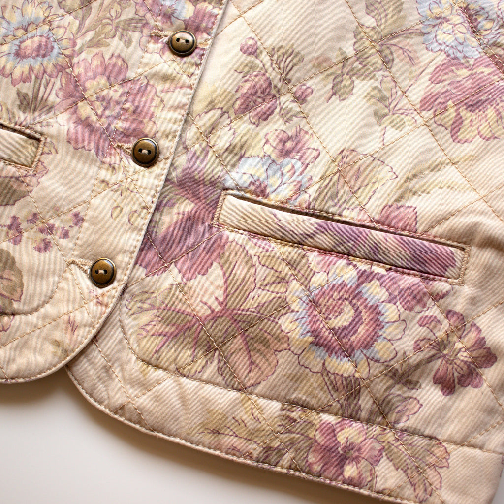 Liz Claiborne Y2K Floral Quilted Vest Size Small