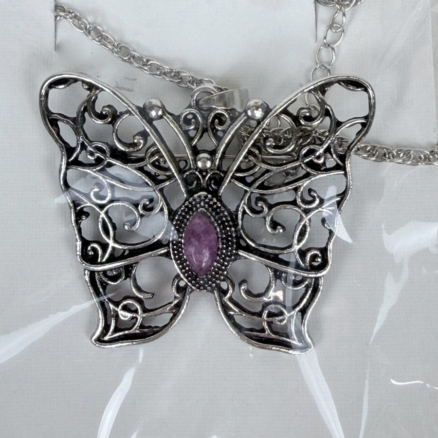 Butterfly Flourite Pendant & Brooch