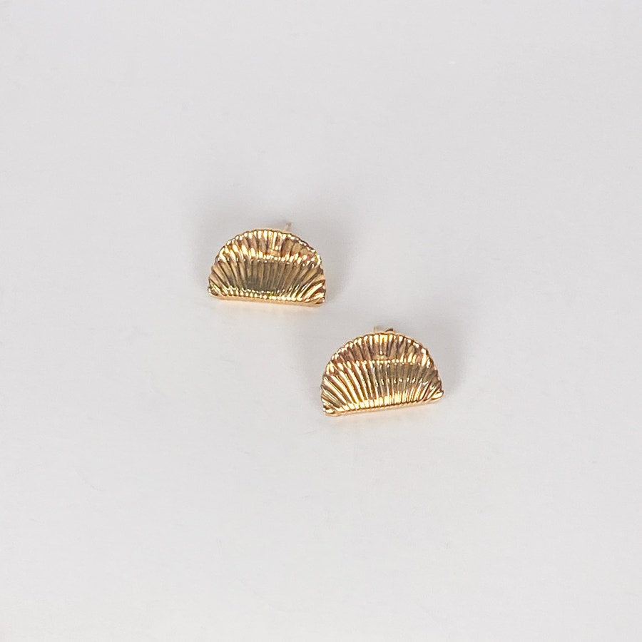 Gold Filled Studs Shell Pushback Earrings