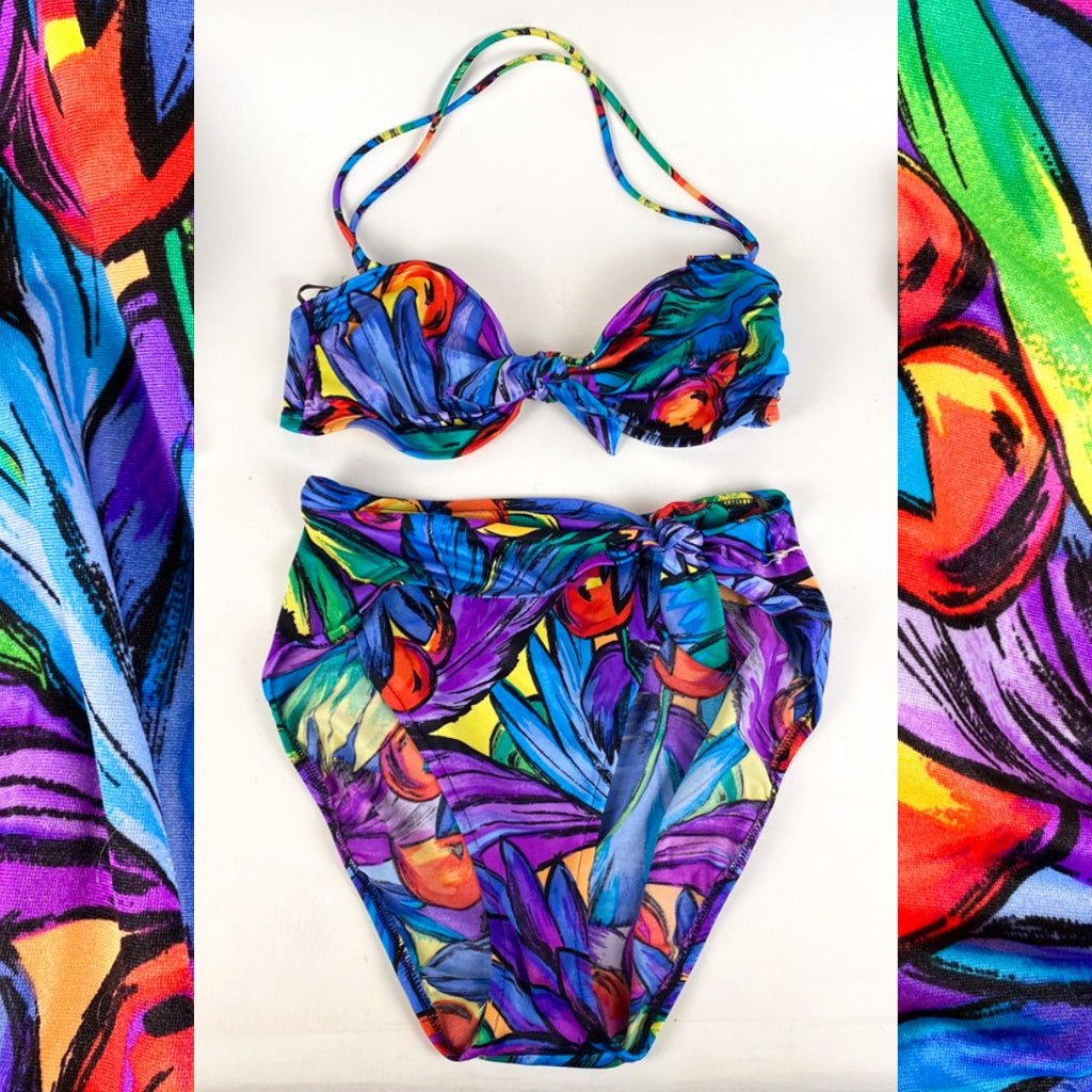 Vintage Two Pieced High-Waisted Bathing Suit Size 12