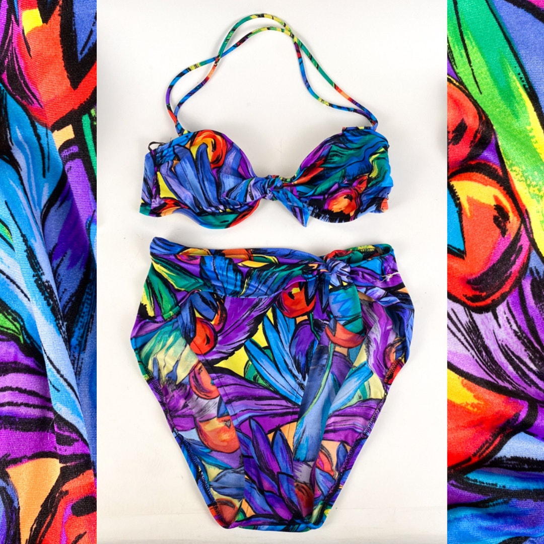 Vintage Two Pieced High-Waisted Bathing Suit Size 12
