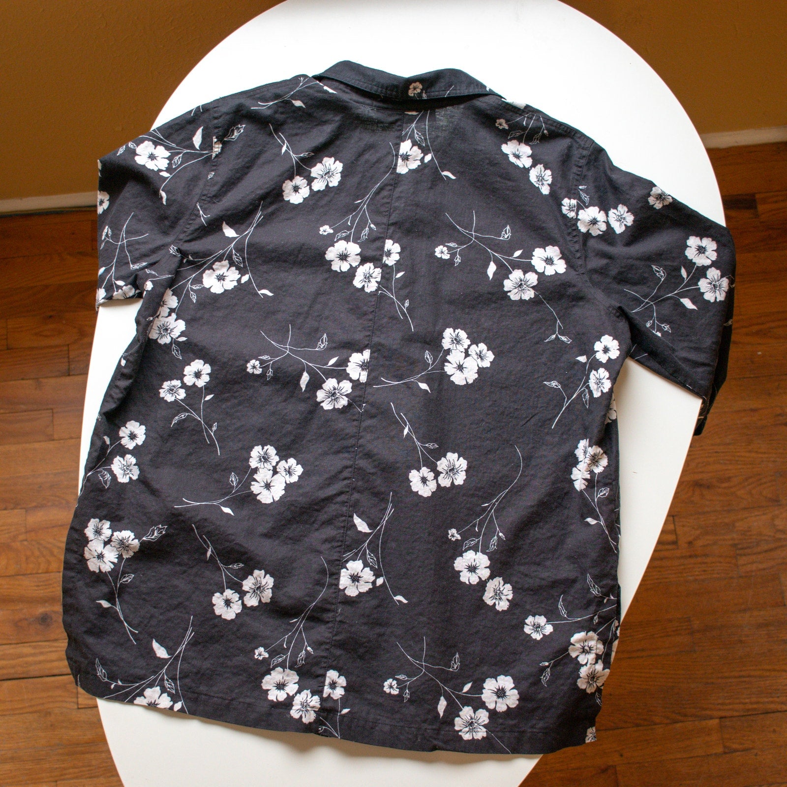 Black Floral Summery Button Up Harve Benard Size 3X