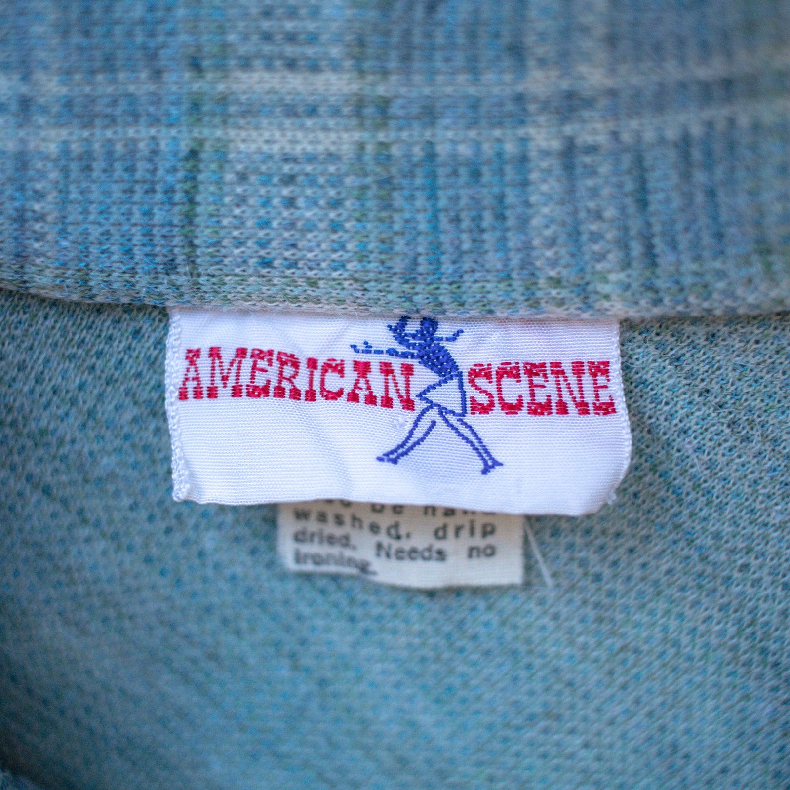 Women's American Scene Blue Western Double Knit Flannel Size Small