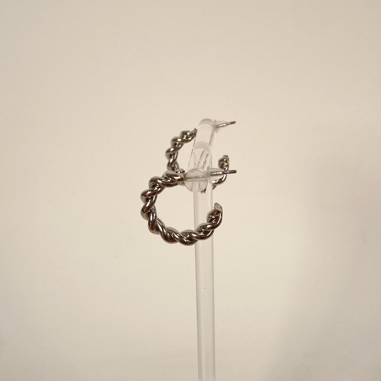 Vintage Silver Twist Small Hoops
