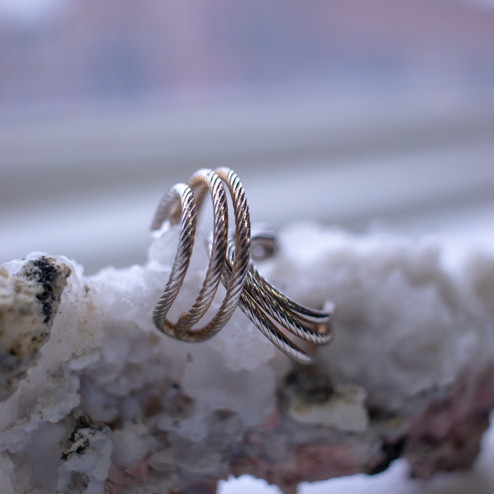 Twisted Silver Hoop Earrings