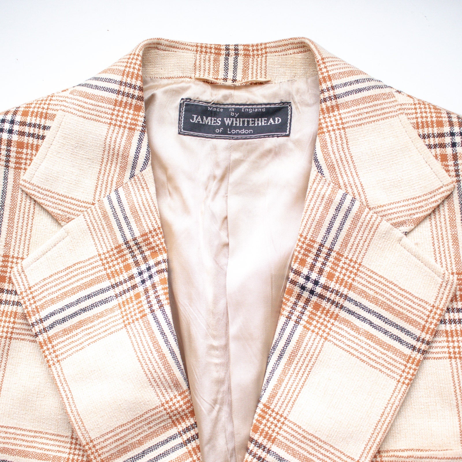 James Whitehead Brown Plaid Blazer Sport Jacket Men's Large