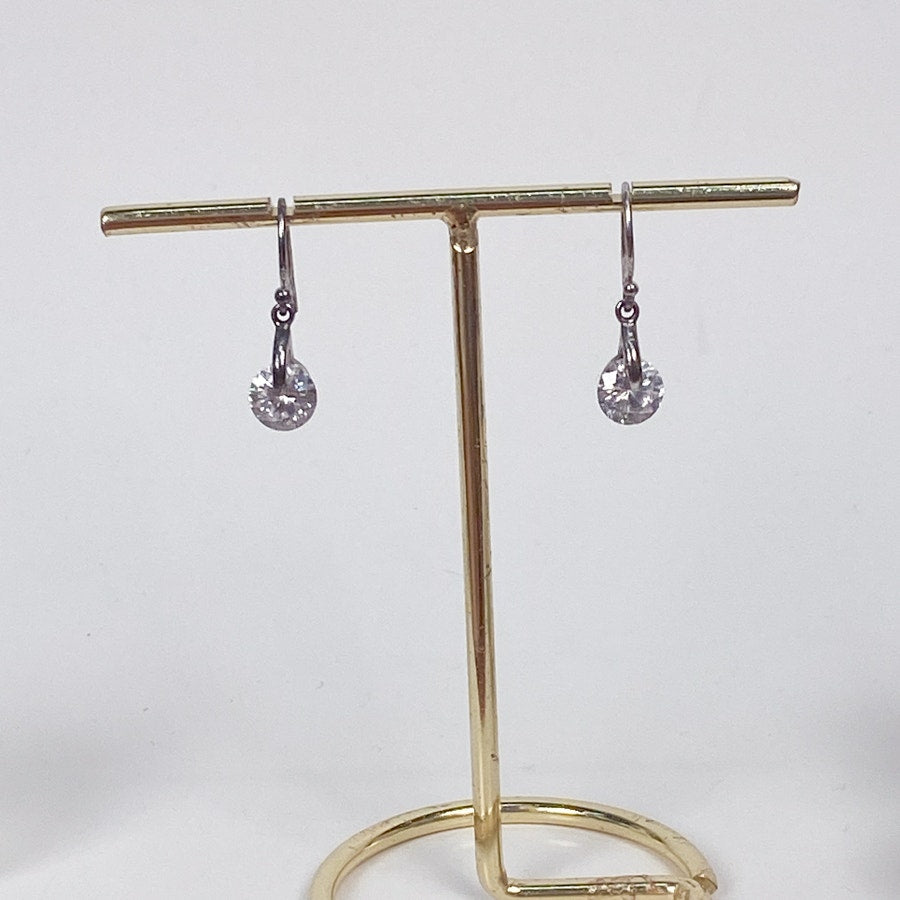Sterling Silver 'Diamond' Drop Earrings