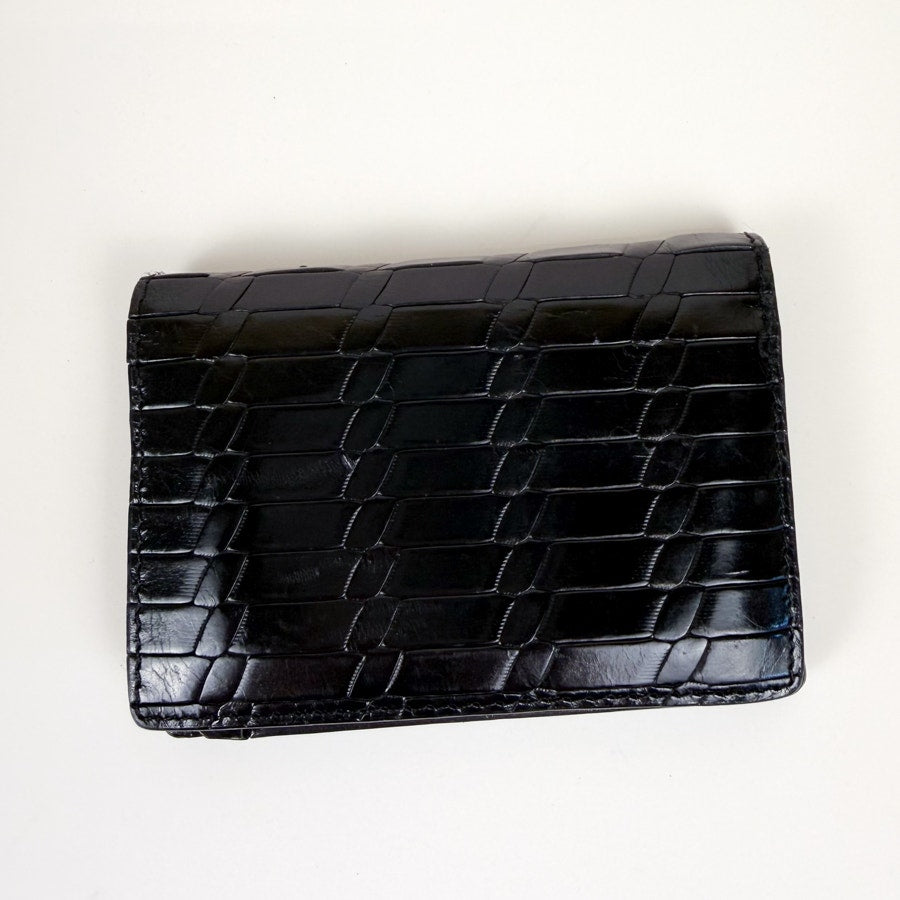 Black Woven Leatherette Wallet