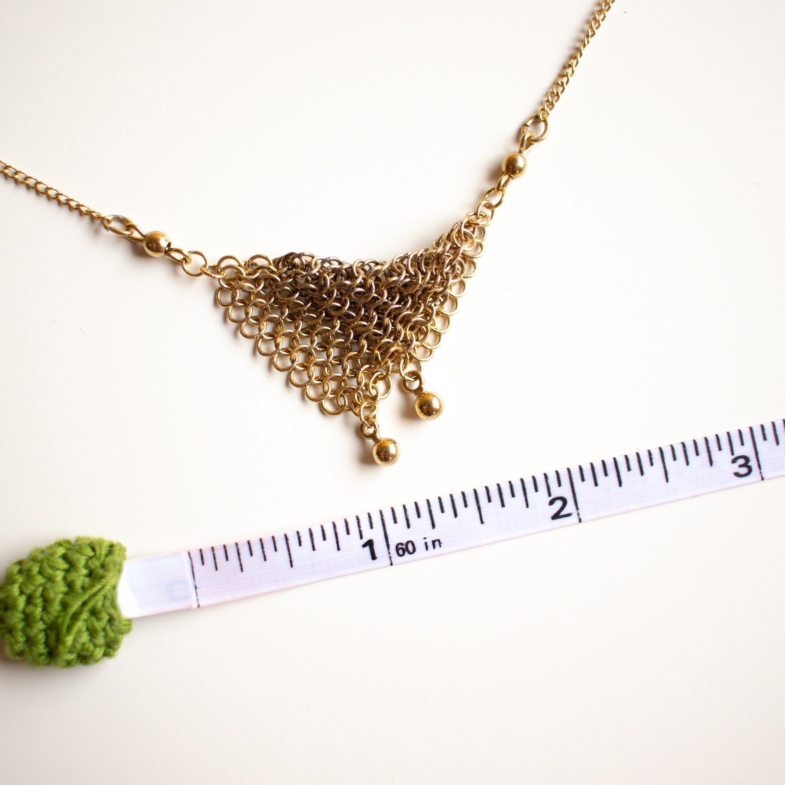 Whiting & Davis Mesh Necklace Gold Tone Vintage