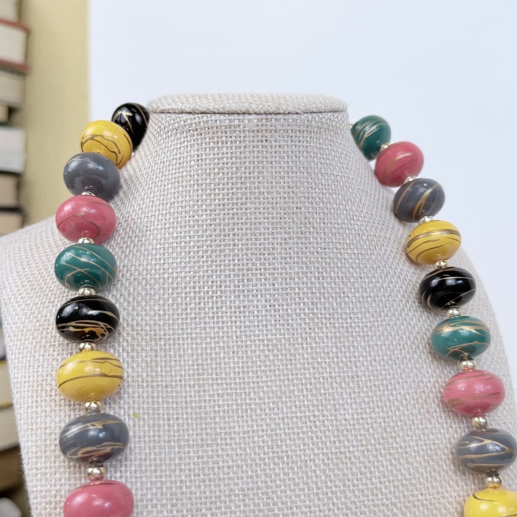 Colorful Chunky Beaded Statement Necklace