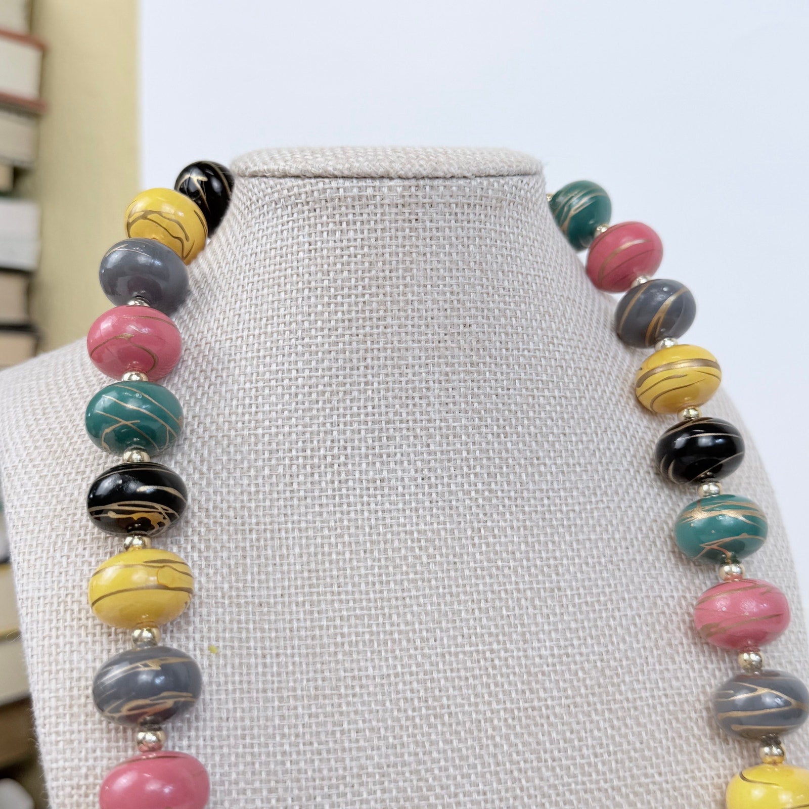 Colorful Chunky Beaded Statement Necklace