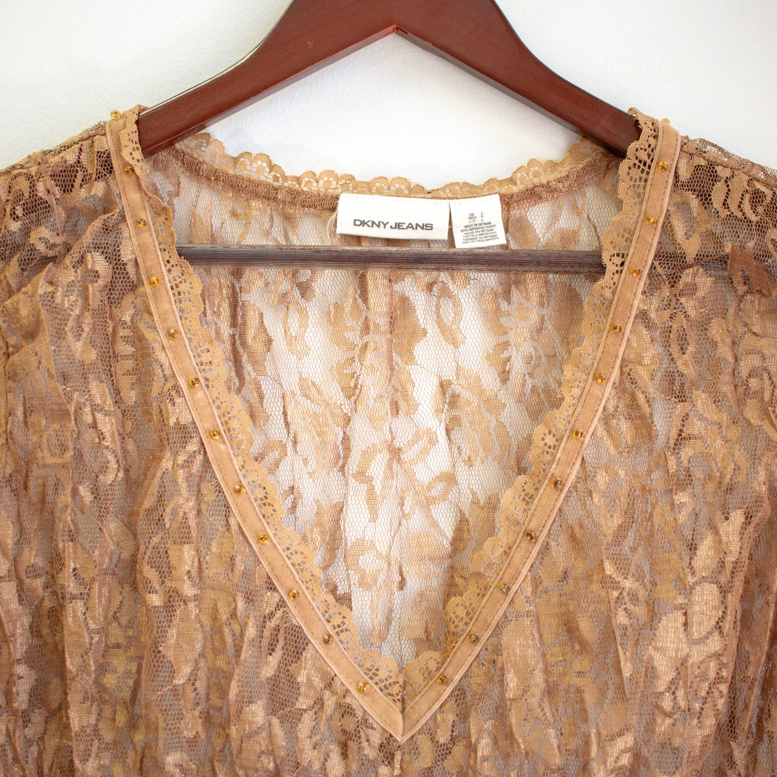 DKNY Jeans Lace Top Size Large