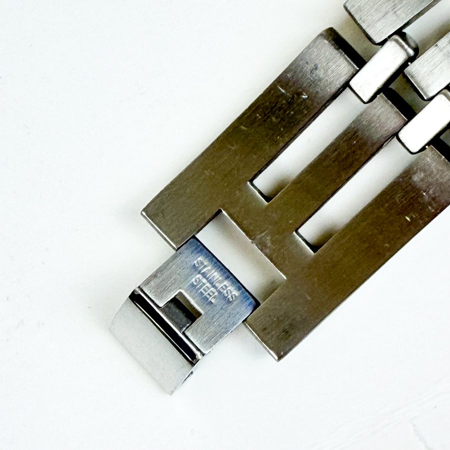 Men's Stainless Silver Link Bracelet Cuff