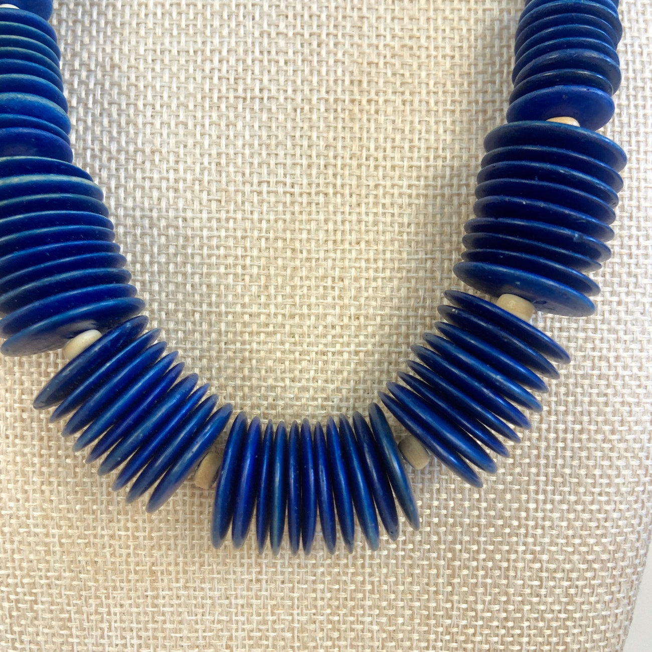Blue Button Necklace Vintage