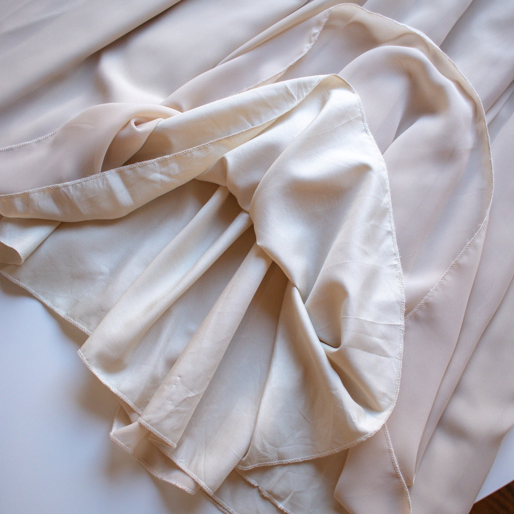 Beige Pleated A-Line Maxi Skirt Size Small