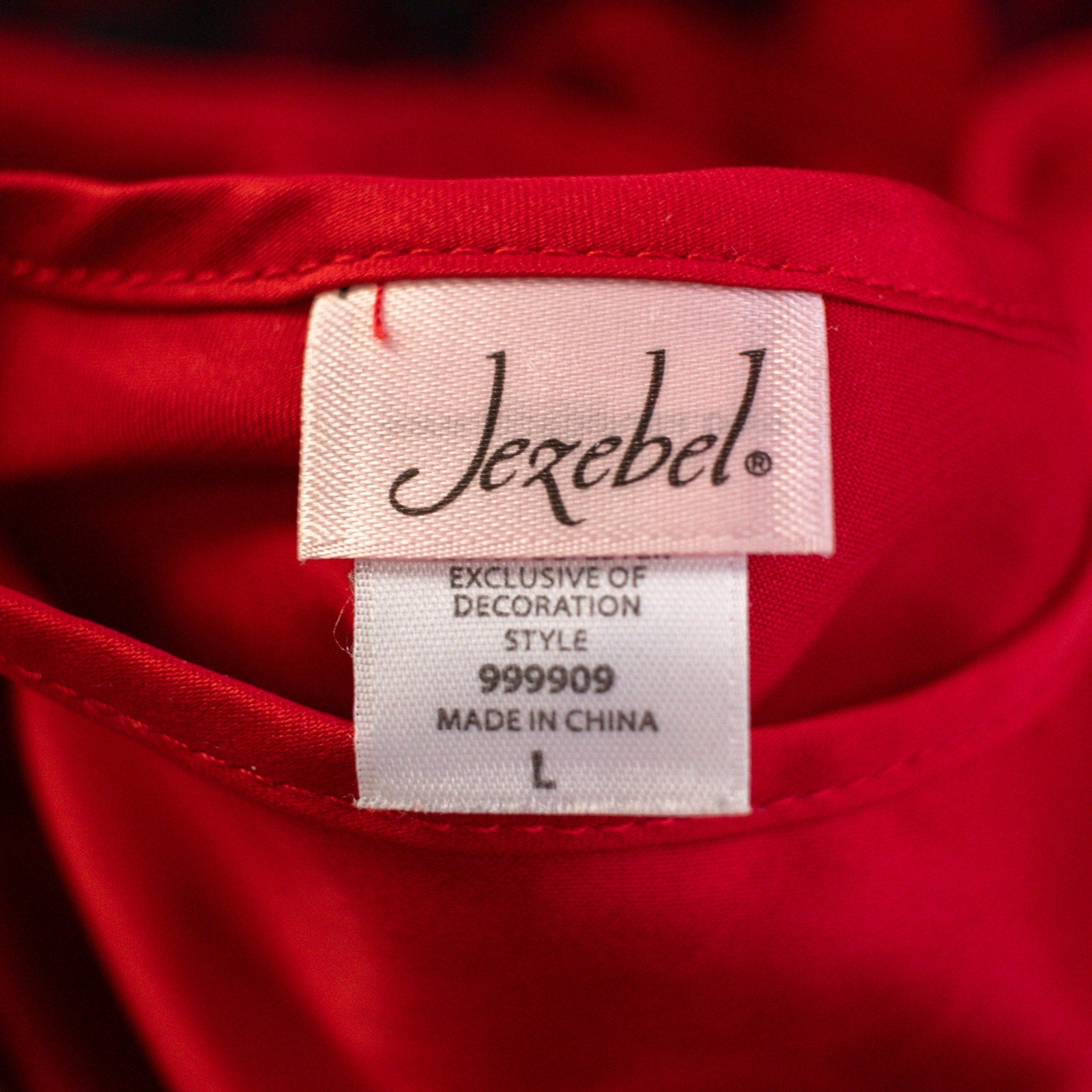 Jezebel Red and Black Lace Silky Slip Nighty Size Large