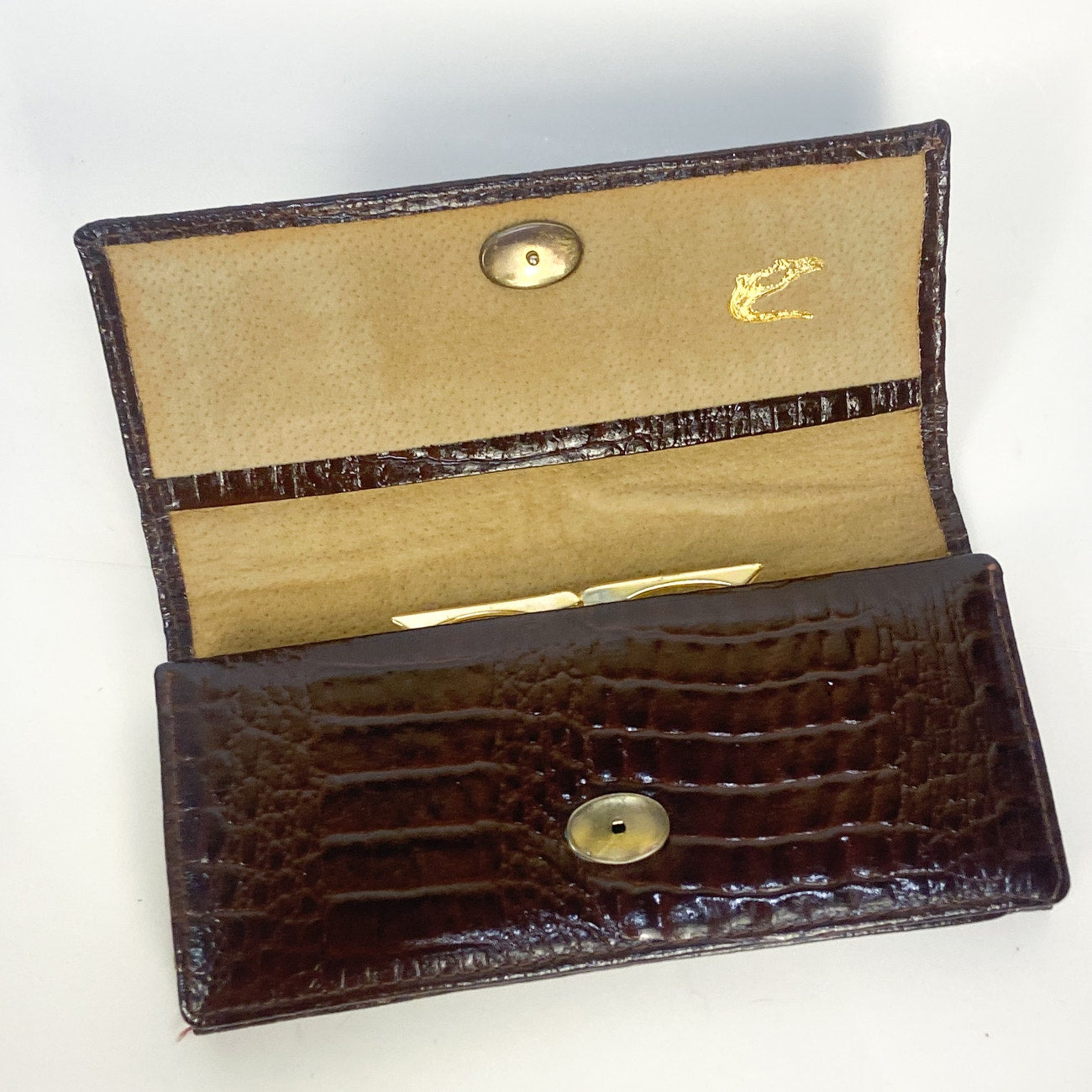 Brown Leather Wallet Pierre Cardin Vintage 80s