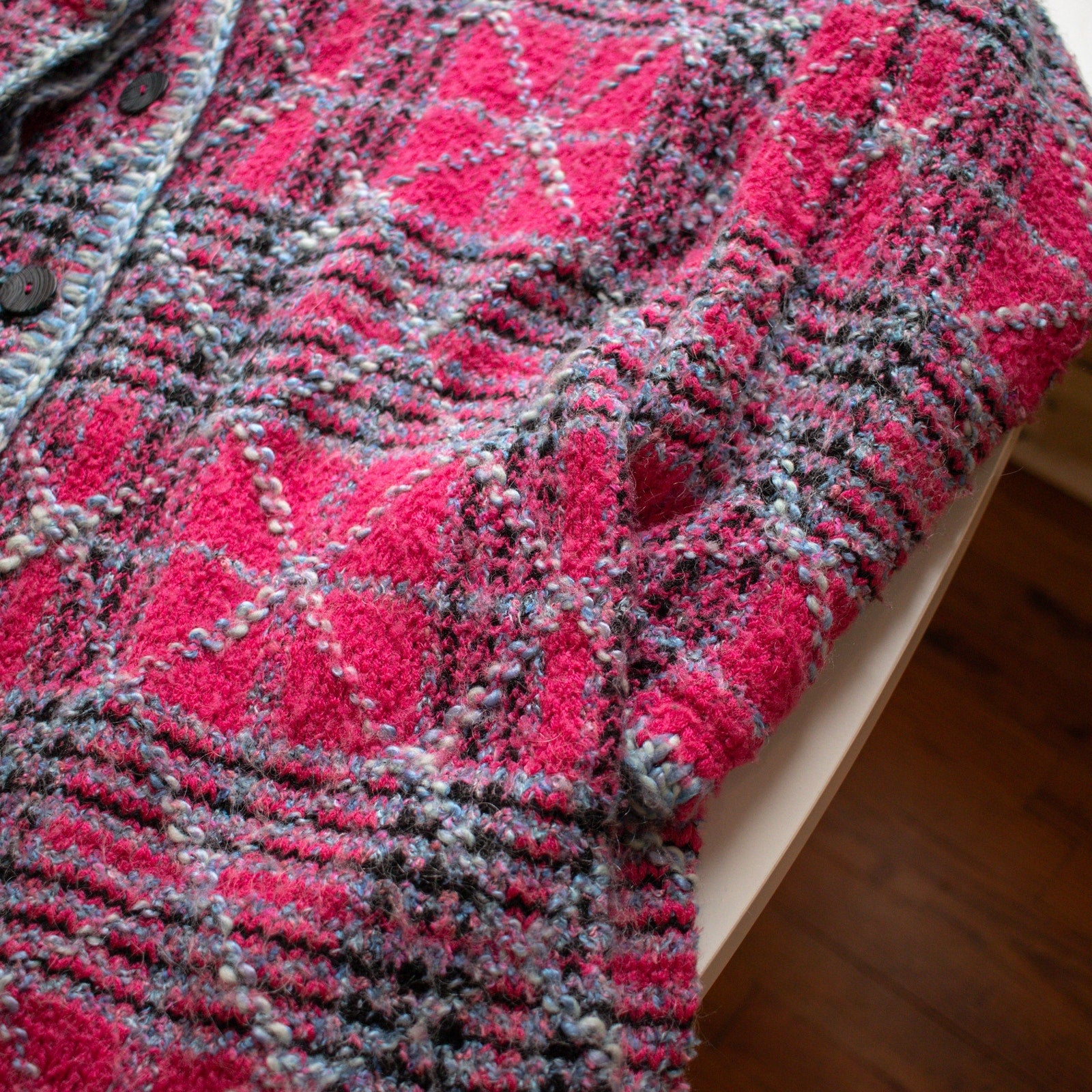 Sigrid Olsen Sport Pink and Blue Mid Length Lined Jacket Size Women's 1X