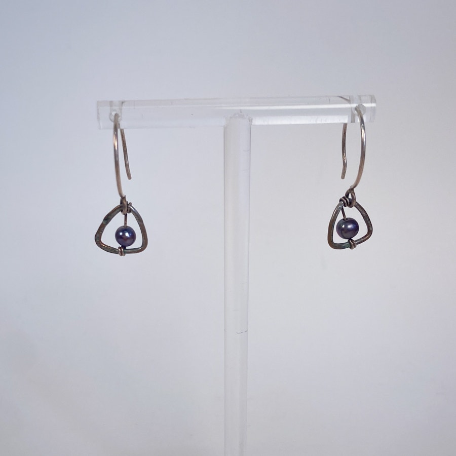 Small triangle bead dangly earrings