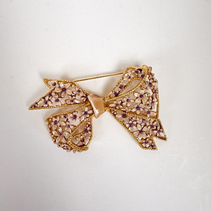Vintage Gold-Tone Bow Brooch