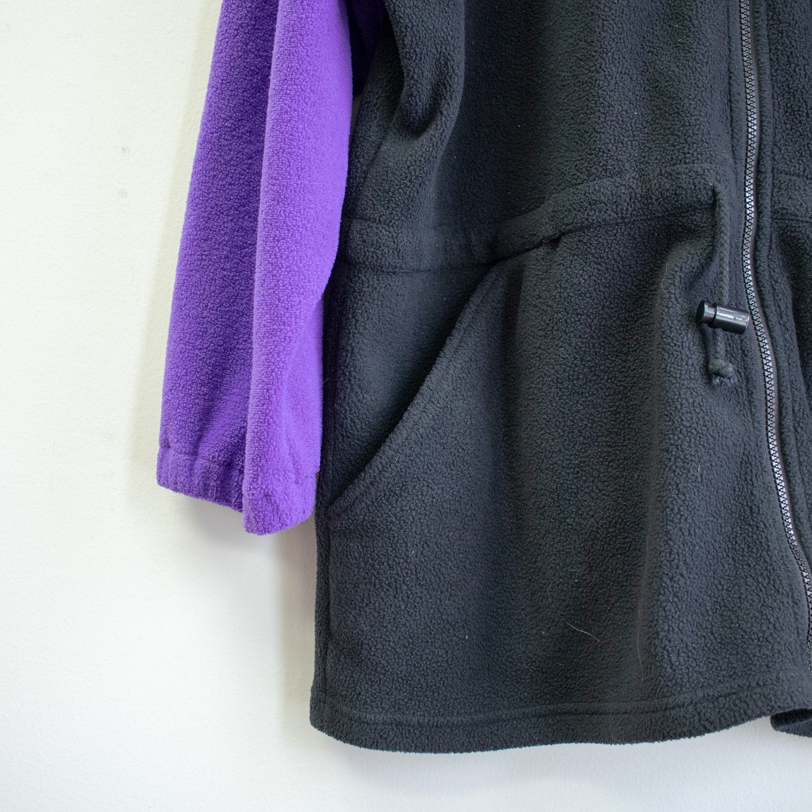 Denim & Co. 90s Color Block Fleece Zip-up Size 1X