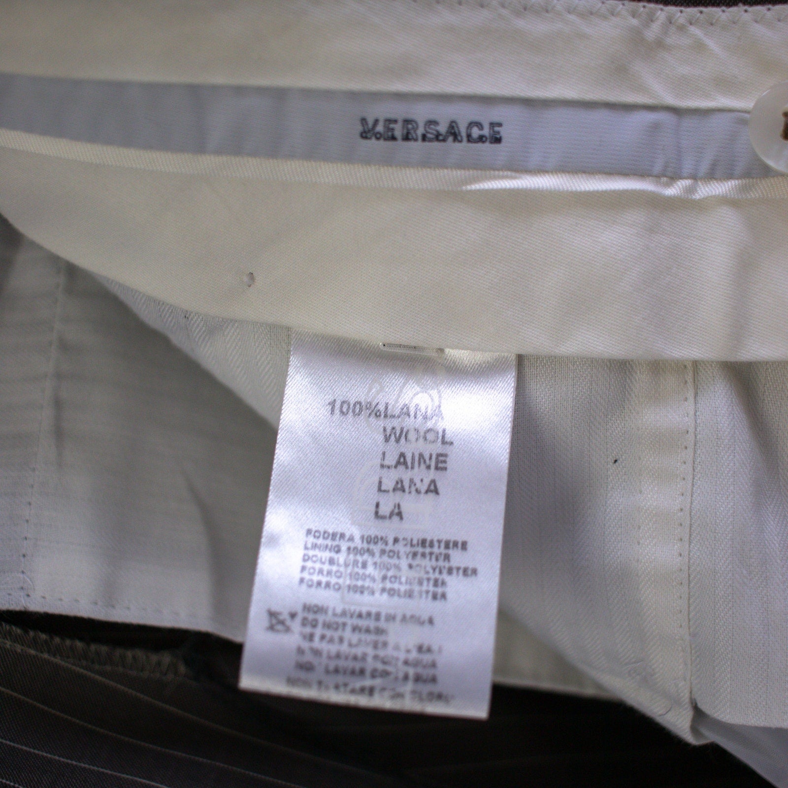 Versace Wool Pinstripe Suit Size 38R