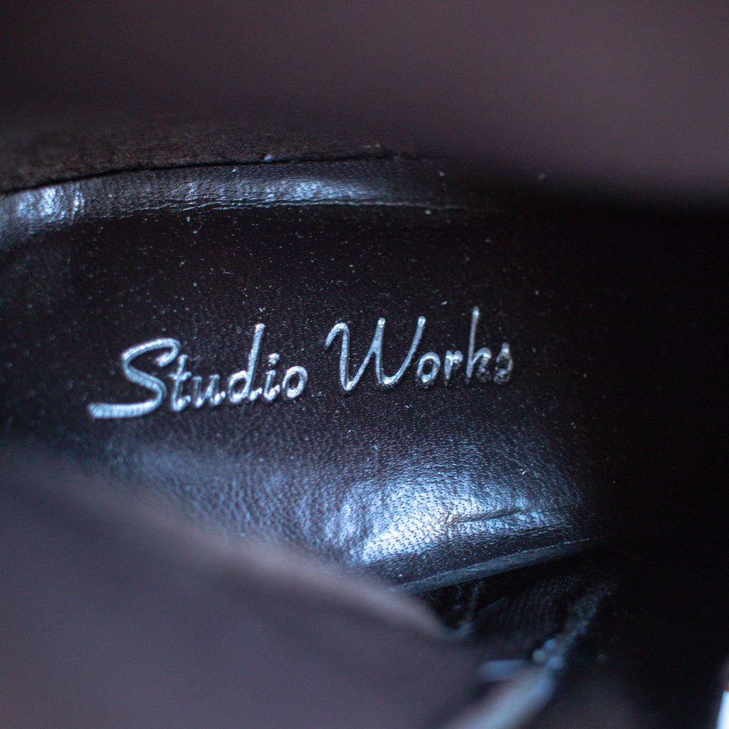 Studio Works Bohemian Brown Heeled Ankle Boots Size 9