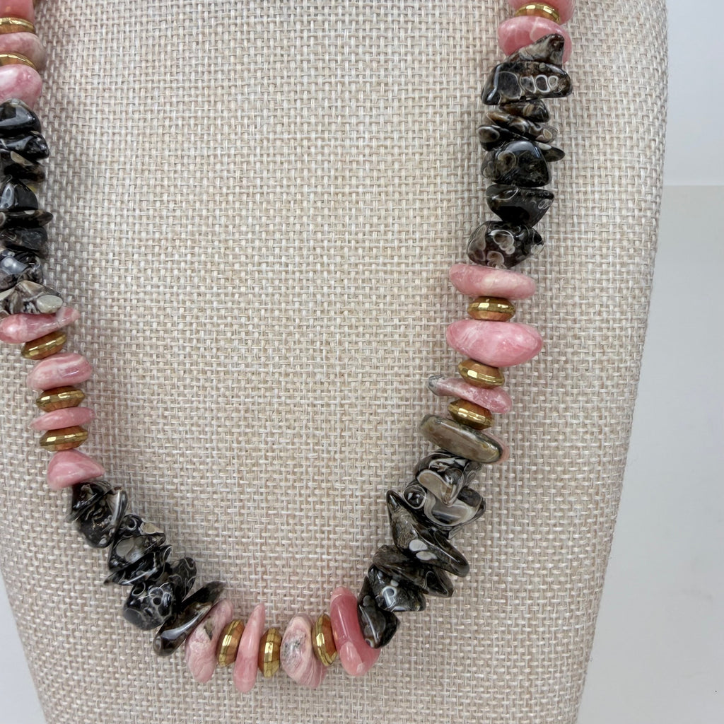 Tumbled Rhodonite Necklace