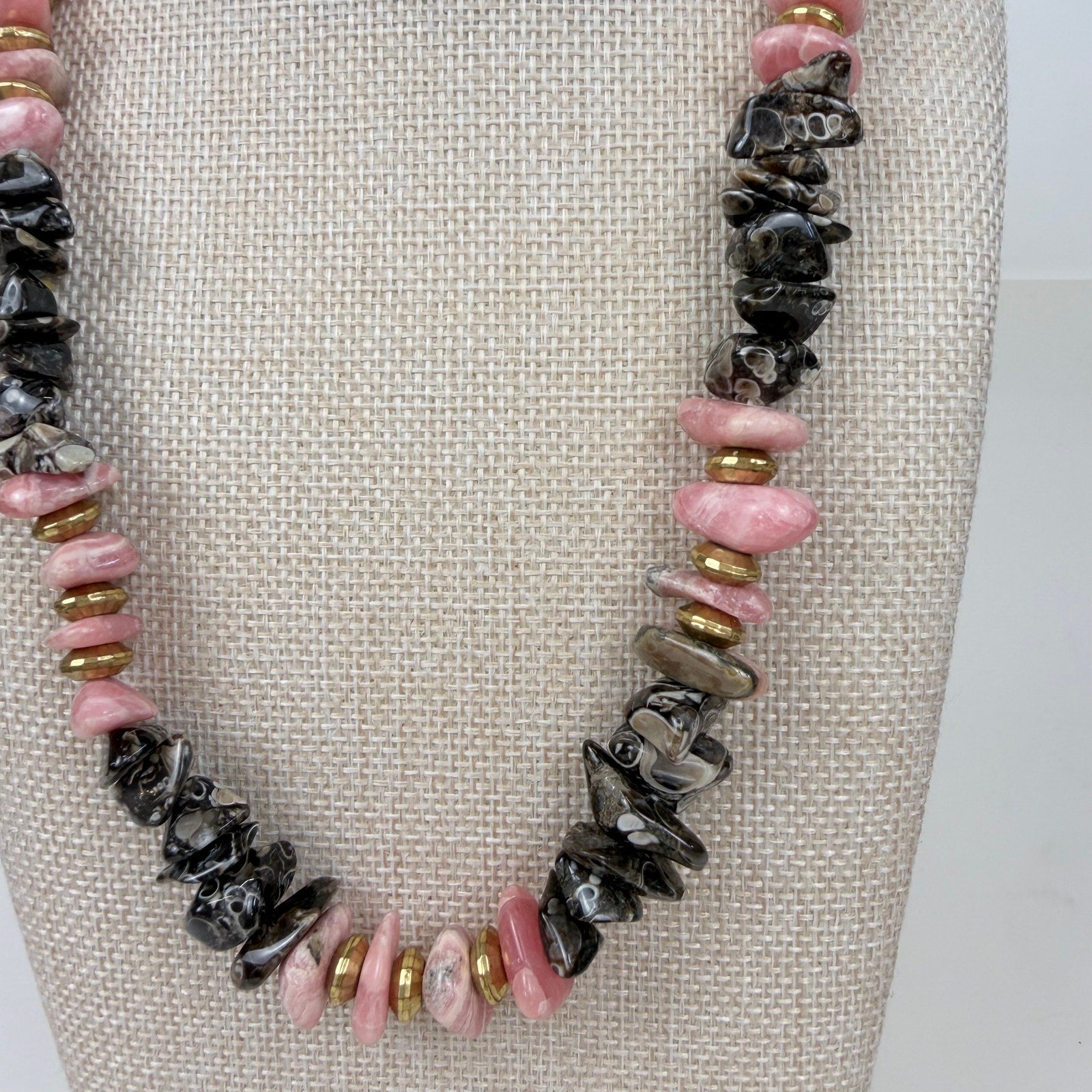 Tumbled Rhodonite Necklace