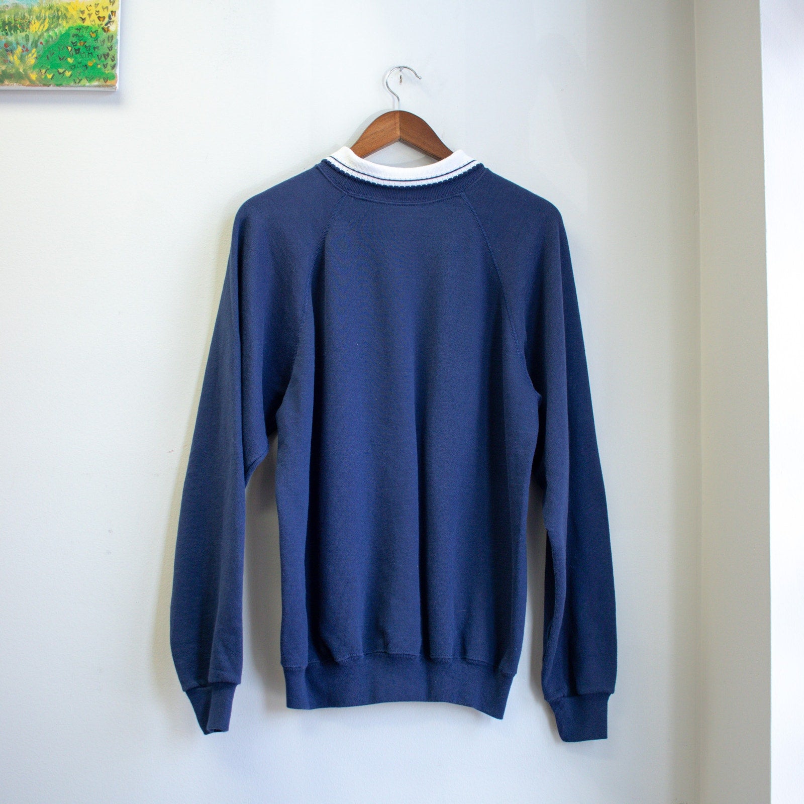 Hummingbird Print Collared Sweatshirt Size XL