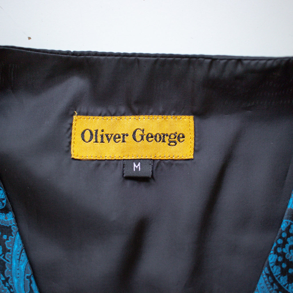 Vintage Blue Paisley Suit Vest Size Medium