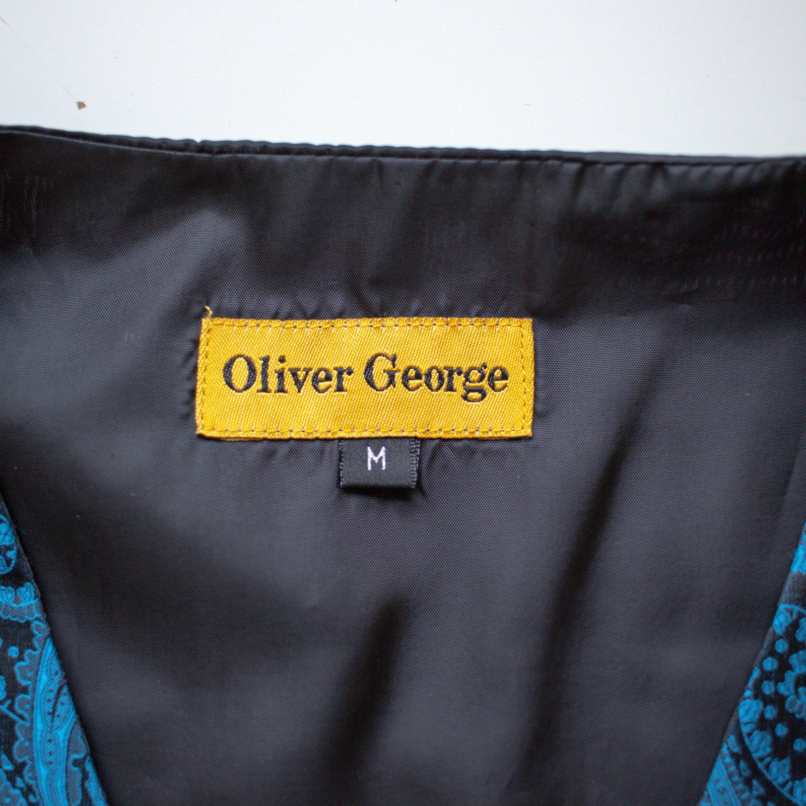 Vintage Blue Paisley Suit Vest Size Medium