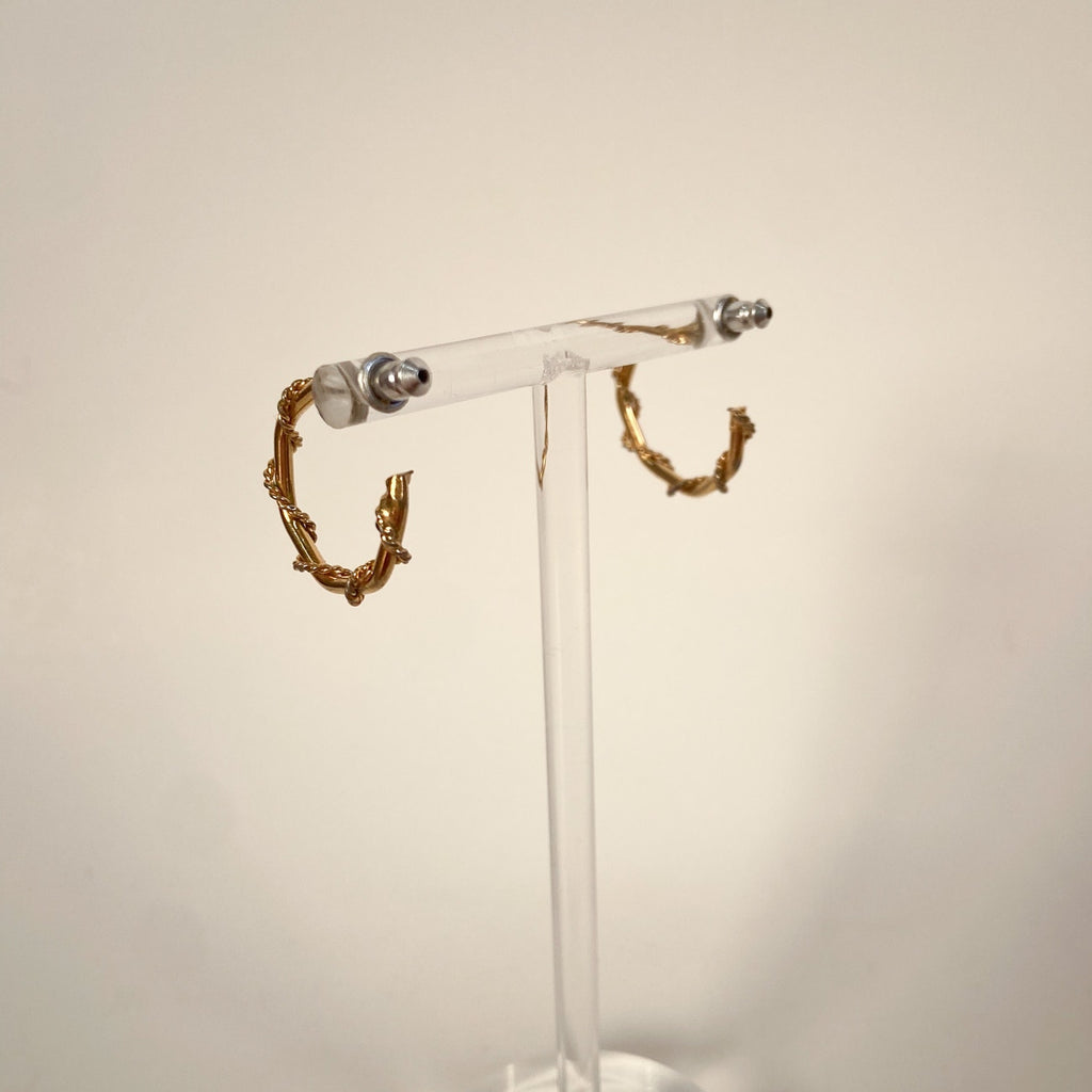 Vintage Twist Small Gold Hoops