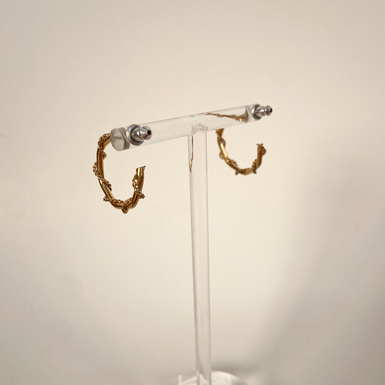 Vintage Twist Small Gold Hoops