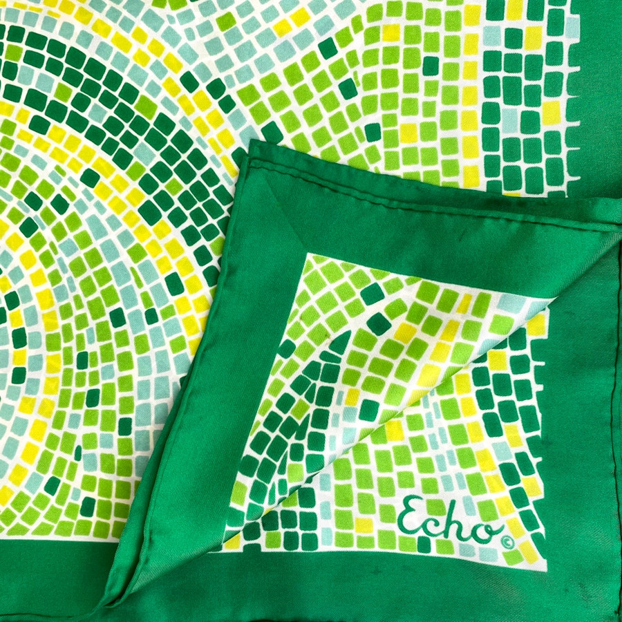 Green Mosaic Print Echo Scarf