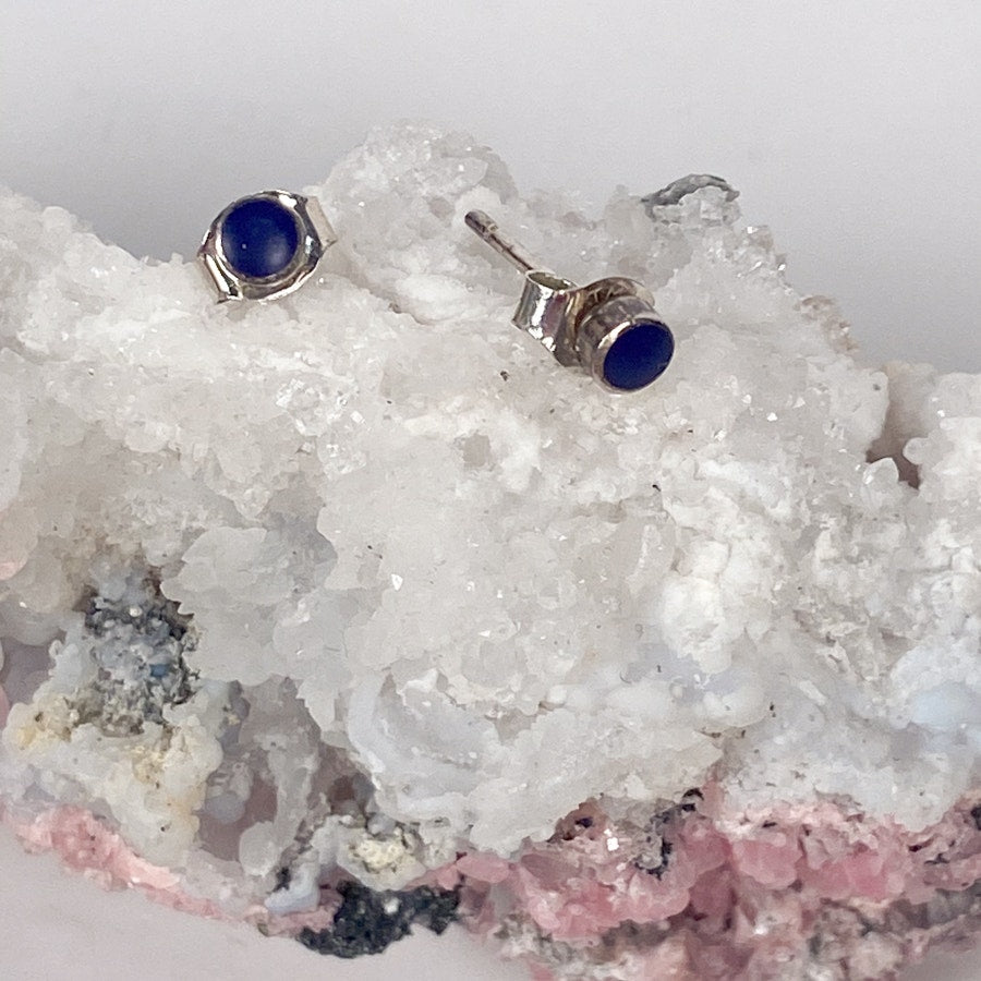 Sterling Silver Blue Stud Earrings