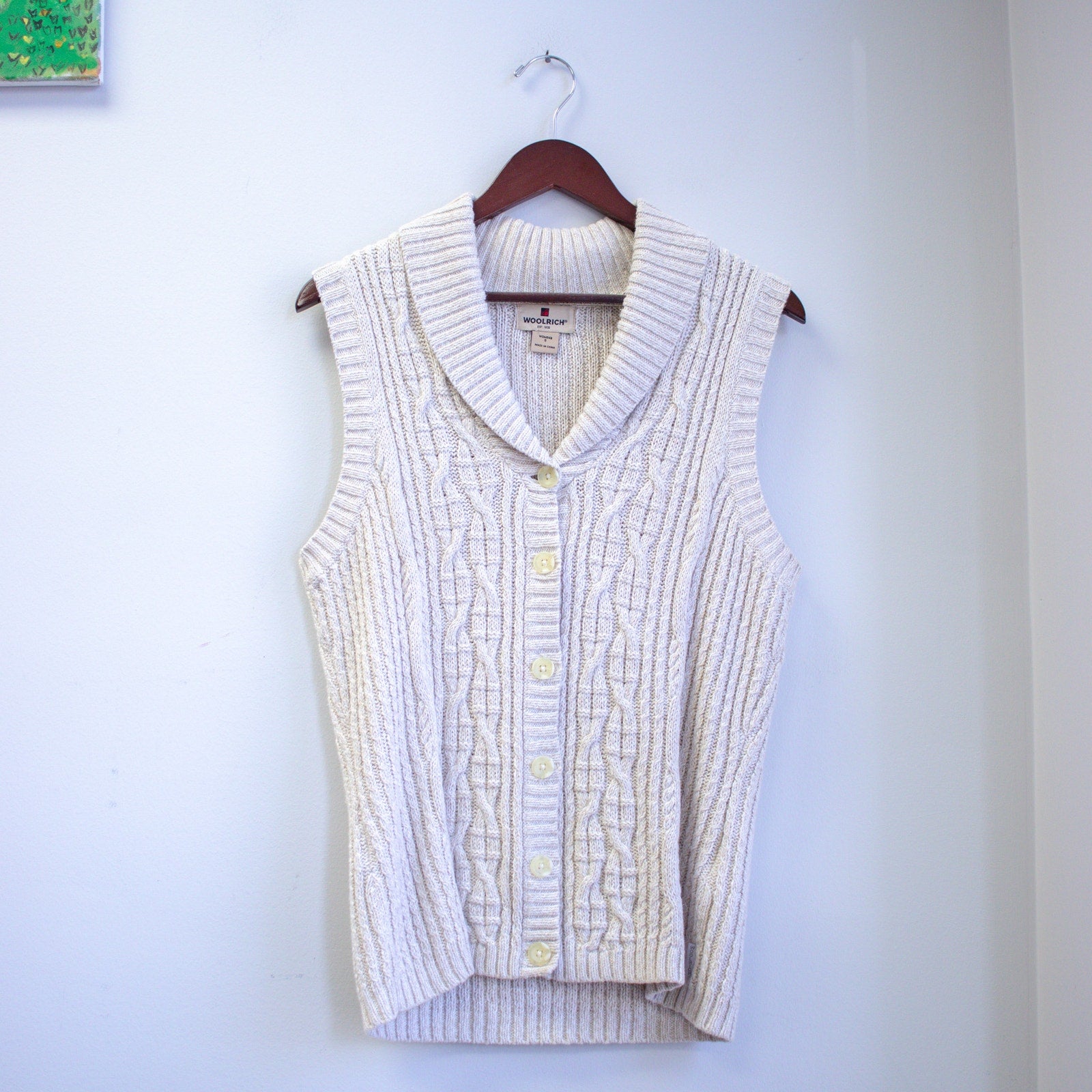 Woolrich Oatmeal Sweater Vest Size Small