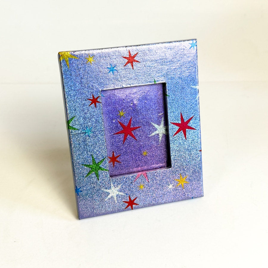Y2K Purple Frame Smackers Bonne Bell Star Pattern Sparkly Picture Frame