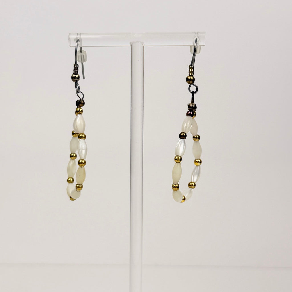Pearlescent Wire Teardrop Earrings