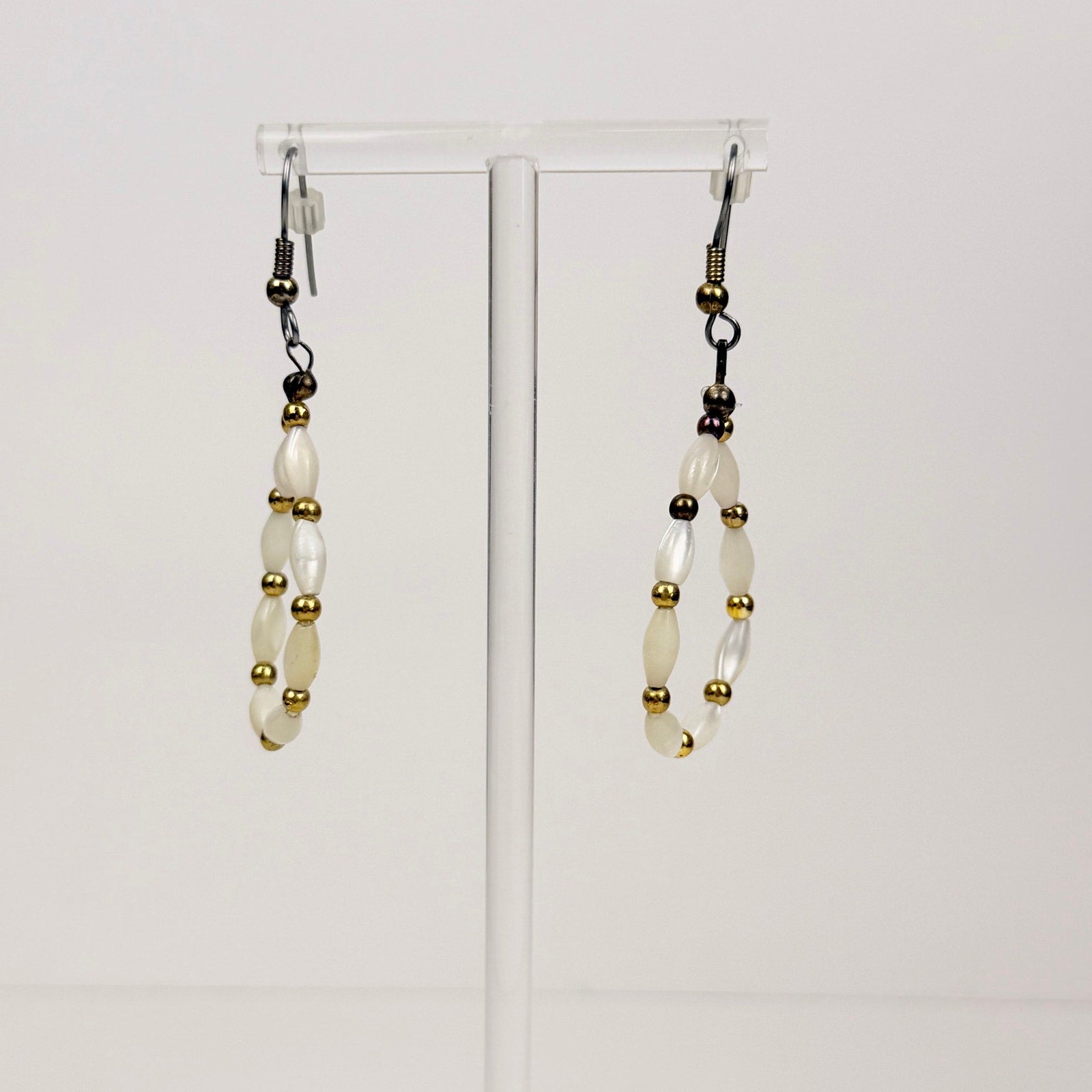 Pearlescent Wire Teardrop Earrings