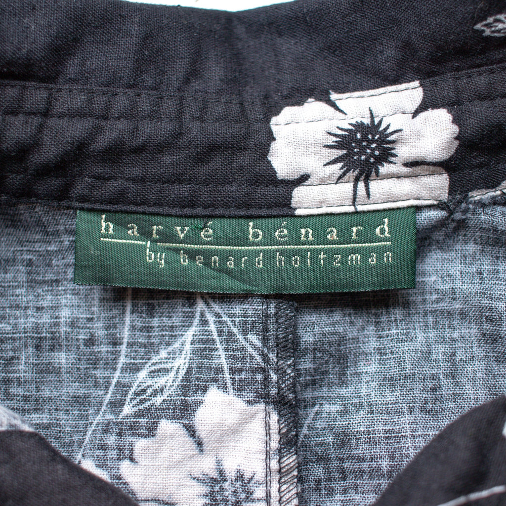 Black Floral Summery Button Up Harve Benard Size 3X