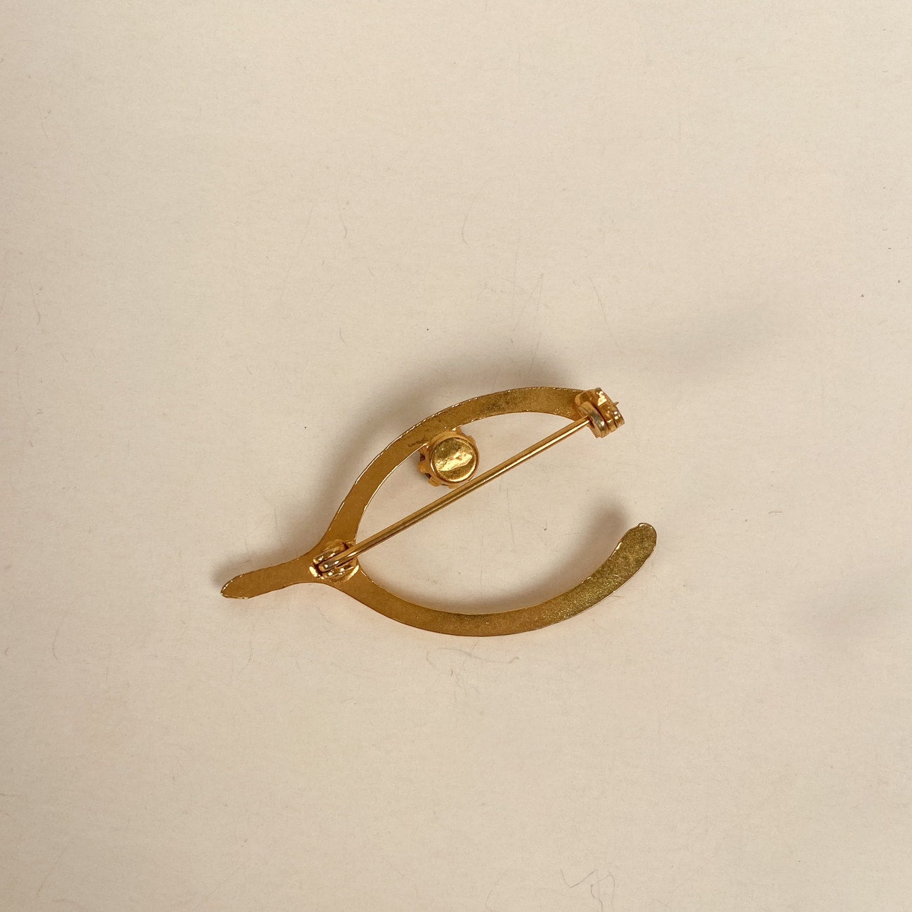 Wishbone Gemstone Brooch