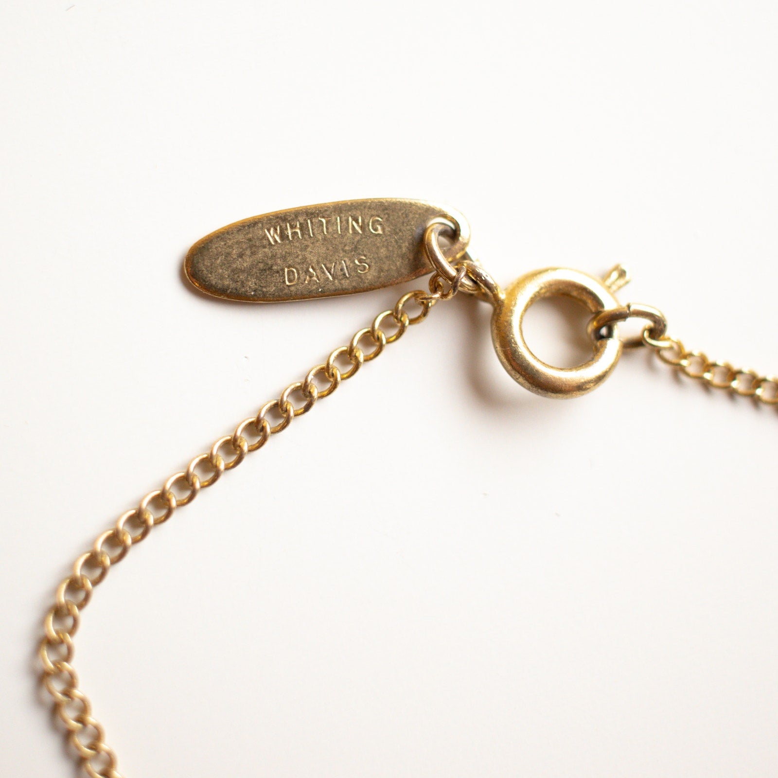 Whiting & Davis Mesh Necklace Gold Tone Vintage